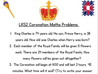KS2 King Charles’ Coronation Maths Problems