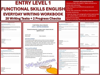 Functional Skills English Level 1 Writing Workbook | 20 Writing Tasks