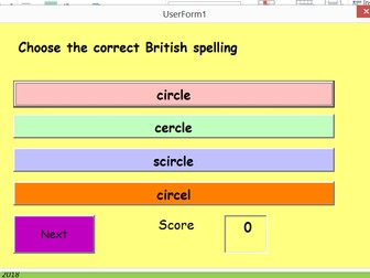 Year 3 and 4 spellings quiz