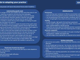 SEND resources – Adapting your practice for pupils with SEND considerations