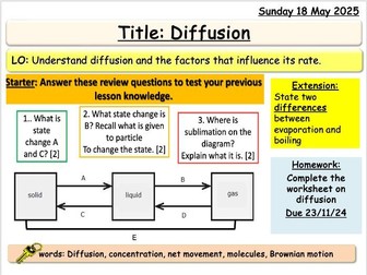 Diffusion - AQA KS3