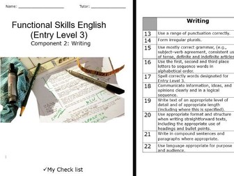 Functional Skills English (Entry Level 3) Component 2: Writing