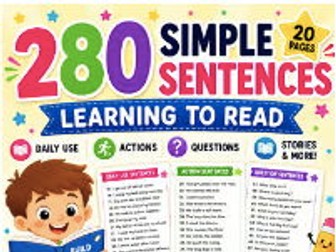 280 Simple Sentences for Reading Practice