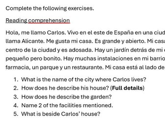 Mi barrio practice exercises