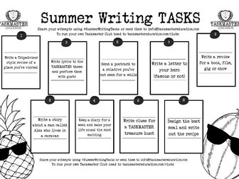 FREE SUMMER CHALLENGE: Summer Writing TASKS