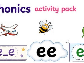 e_e, ee, ea phonics activity pack bundle