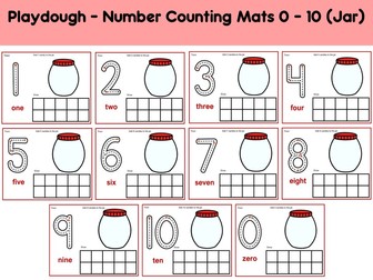 Playdough - Number Counting Mats 0 - 10 (Jars)