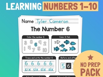 Learn Numbers 1-10 Worksheets | Number Sense Activities, Year 1 Math