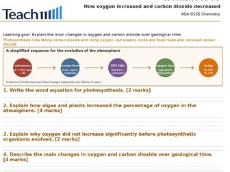 AQA GCSE Chemistry of the Atmosphere Worksheets & Answers