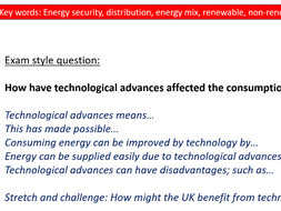 Geography GCSE- Resource management- Factors effecting energy supply