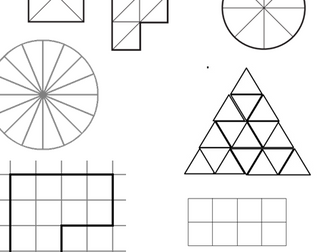 Shading fractions (three-quarters) of shapes