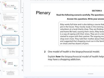 Health Psychology Starter and Plenaries