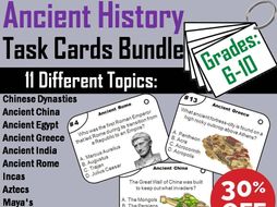 Ancient History Task Cards Bundle