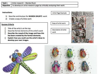 Independent learning sheets insects