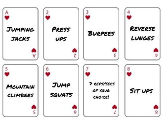 Fitness playing cards
