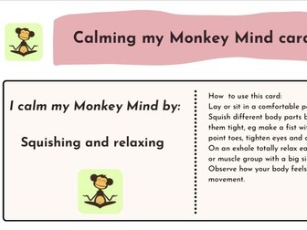 Calming mindfulness activity cards