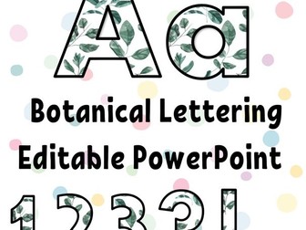 Editable Botanical Display Lettering