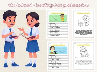 Kindergarten Reading Comprehension Passages and Questions | Read and Color Worksheets