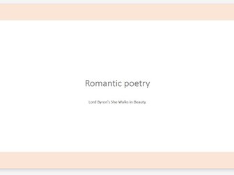 A Lesson on Lord Byron's Poem She Walks in Beauty