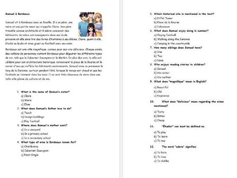 French - Where I live- My Town  - Samuel a Bordeaux - Reading practice