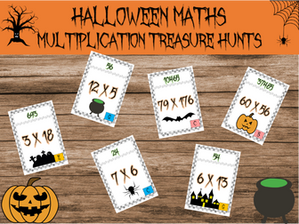 Halloween maths: multiplication treasure hunts