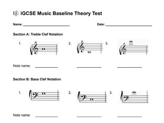 IGCSE Music Baseline Theory Test