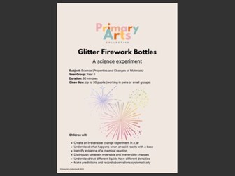 Glitter Firework Bottles - A chemical reaction science experiment
