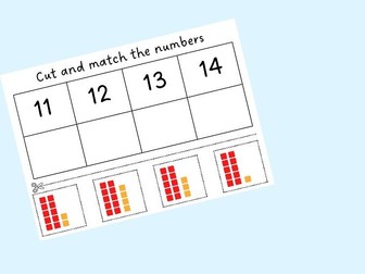 Cut and Match Teen Numbers