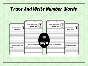 Trace And Write Number Words - Number Words 1-10 Worksheet.