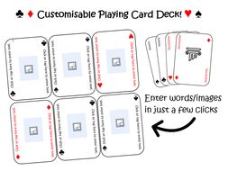 Customisable card deck template - Languages, ESL, Maths and more! Make