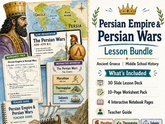 Persian Empire & Persian Wars Lesson Bundle | Marathon, Thermopylae, Salamis