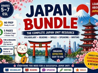 Japan Reading Comprehension Bundle | ESL EFL Worksheets | 4 Topics | No Prep