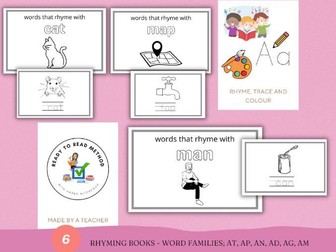 Rhyming Words & Pictures 'Short a' sound; at, ap, an, am, ad | Montessori Language - Printable Rhymi