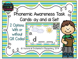 Phonemic Awareness Task Cards: ai and ay Set
