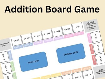 Custom Addition Mathematics Board Game