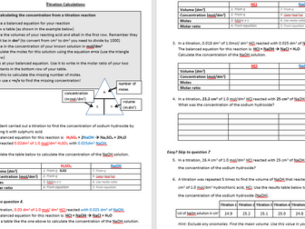 Titration Calculations