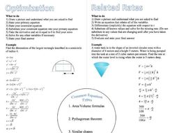 AP Calculus Optimization and Related Rates Foldable