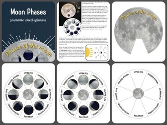 Phases of the moon - wheel spinner craft activity