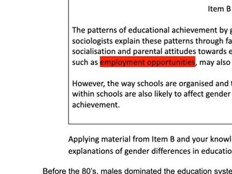 AQA A LEVEL GEOGRAPHY - A* ESSAY FOR EDUCATION (GENDER DIFFERENCES)