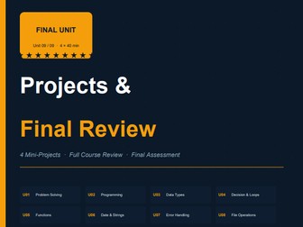 Python Programming Projects – Unit 9 Final Coding Projects and Activities