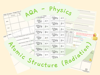AQA - Atomic Structure (Radiation) Topic Bundle Worksheets