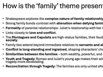 GCSE English Literature: Romeo & Juliet: Family & Honour Theme powerpoint