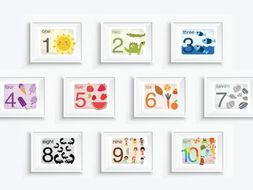 Vintage Illustrated Learn Your NUMBERS Prints - Light Rainbow