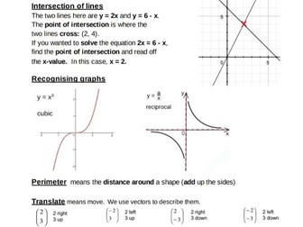 AQA GCSE Maths Revision Sheets From Advance Information June 2022