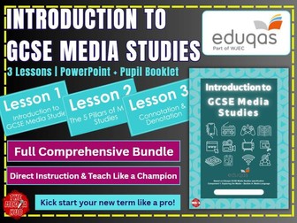 Introduction to GCSE Media Studies | Complete PowerPoint + Pupil Booklet | Eduqas | New 2027 |