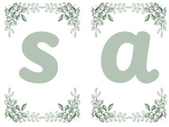 Leafy green Phase 2 Phonics flashcards