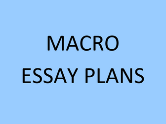 Macroeconomics essay plans