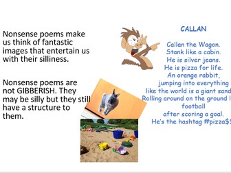 Poetry Lesson - Nonsense Poem using Metaphor (KS1/KS2)