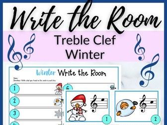 Winter Treble Clef Write the Room for Primary Music Lessons