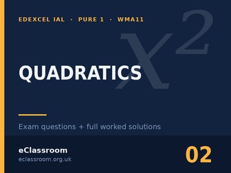 IAL Pure 1 Quadratics exam questions